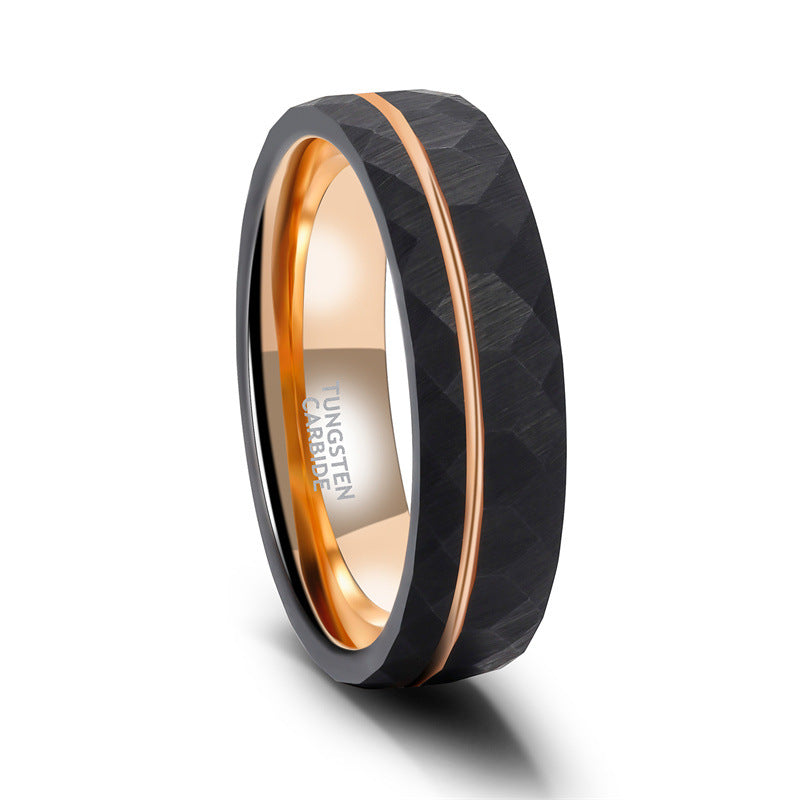 Tungsten steel diamond pattern couple rings by PIOWNN®