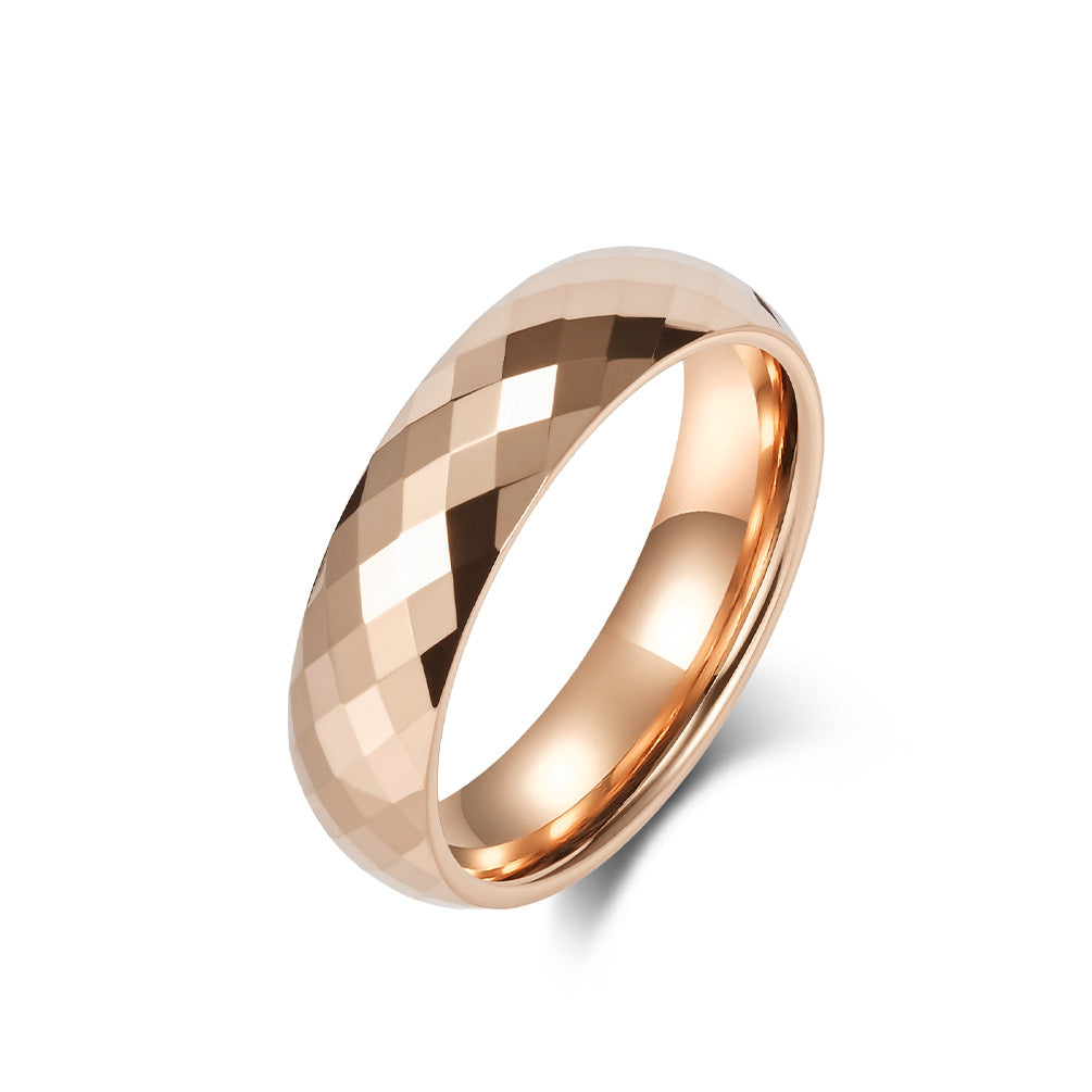 Facettierter Wolframcarbid-Paarring – Modernes Polygon-Design