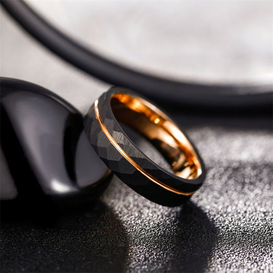 Tungsten steel diamond pattern couple rings by PIOWNN®