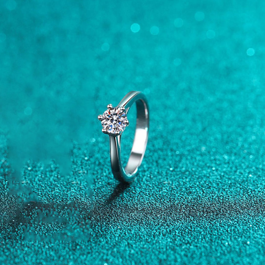 Zirconia couple rings (1 ct) | 925 sterling silver with rhodium plating - For him & her