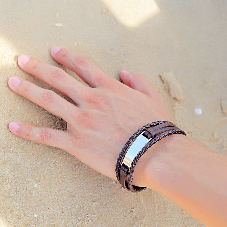 Multi-row PU leather bracelet – vegan & lightweight