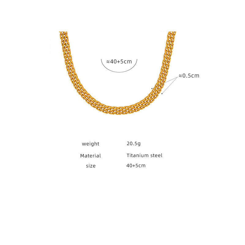 Retro braided stainless steel chain | High-gloss silver or 18k gold (2 colors)