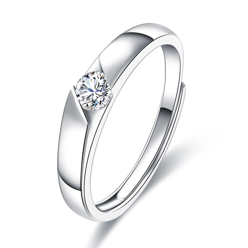 True love lasts a lifetime - Couple rings made of S925 Sterling silver rhodium-plated (white gold look) with sparkling zirconia stones
