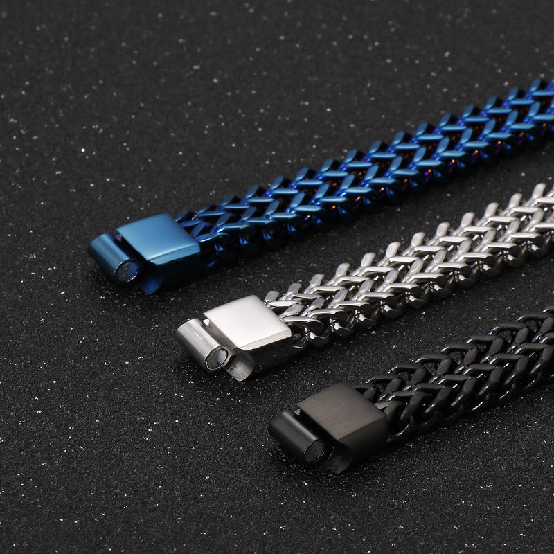 Titanium braided bracelet - two-row - simple men's jewelry