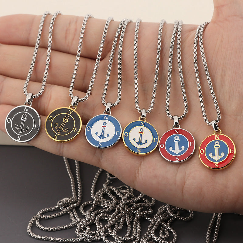 Maritime Couple Necklaces | Anchor & Compass Pendant - 316L Stainless Steel for Him & Her