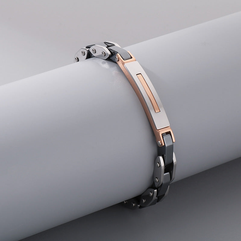 Stainless steel couple bracelets - Modern chain bracelet made of titanium steel for him & her