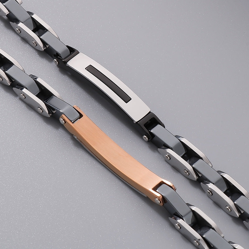 Stainless steel couple bracelets - Modern chain bracelet made of titanium steel for him & her