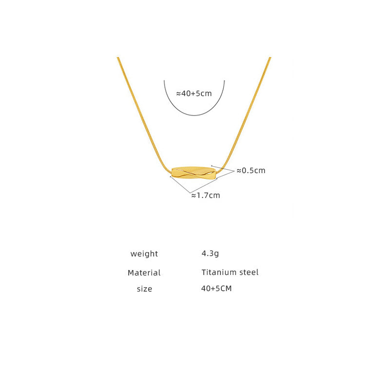 Minimalist twist necklace – 18K gold-plated stainless steel or silver stainless steel look