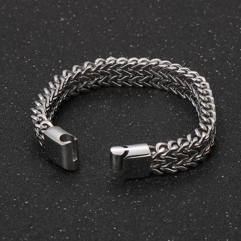 Titanium braided bracelet - two-row - simple men's jewelry