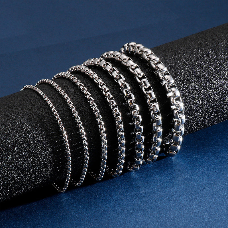 Minimalistisches Herren-Armband aus Edelstahl – Geometrische Eckperlen für Business & Alltag