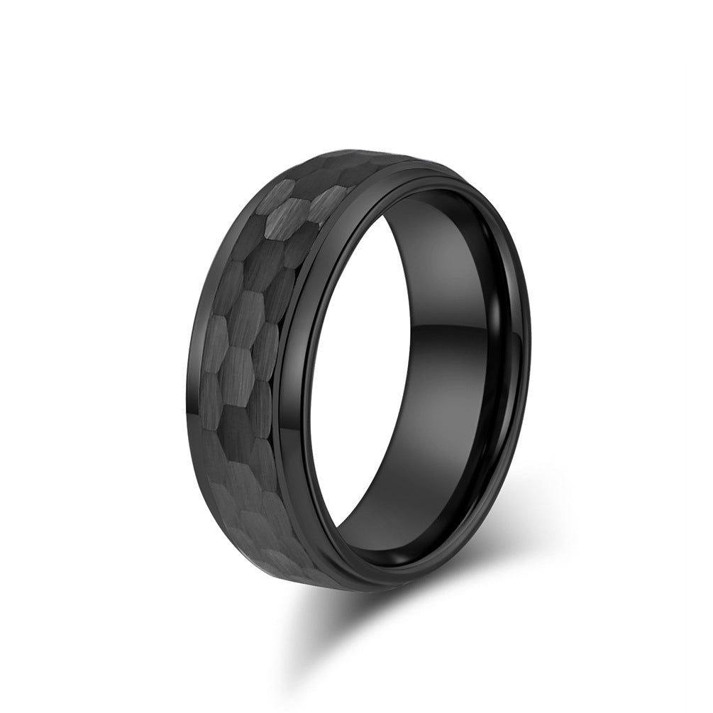 Hammerstruktur Wolframcarbid-Ring – Kratzfest
