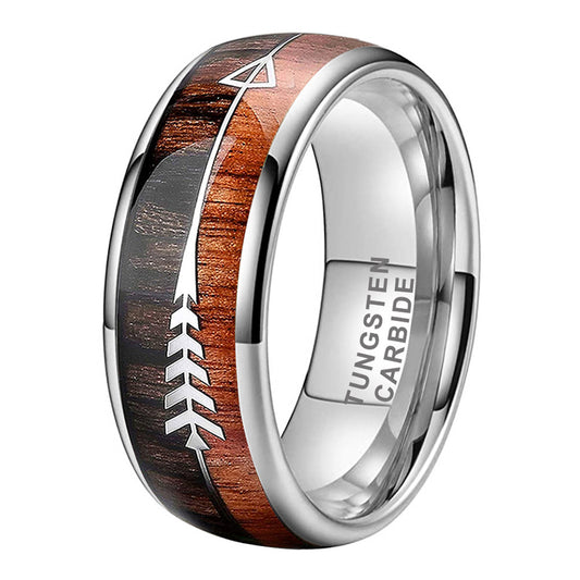 Wolframring mit Pfeilmuster
