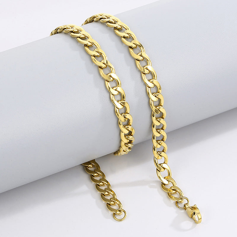 Minimalistische Edelstahl-Kubakette - Schlichte HipHop Halskette für Männer & Frauen - Robustes Cuban Link Chain Design