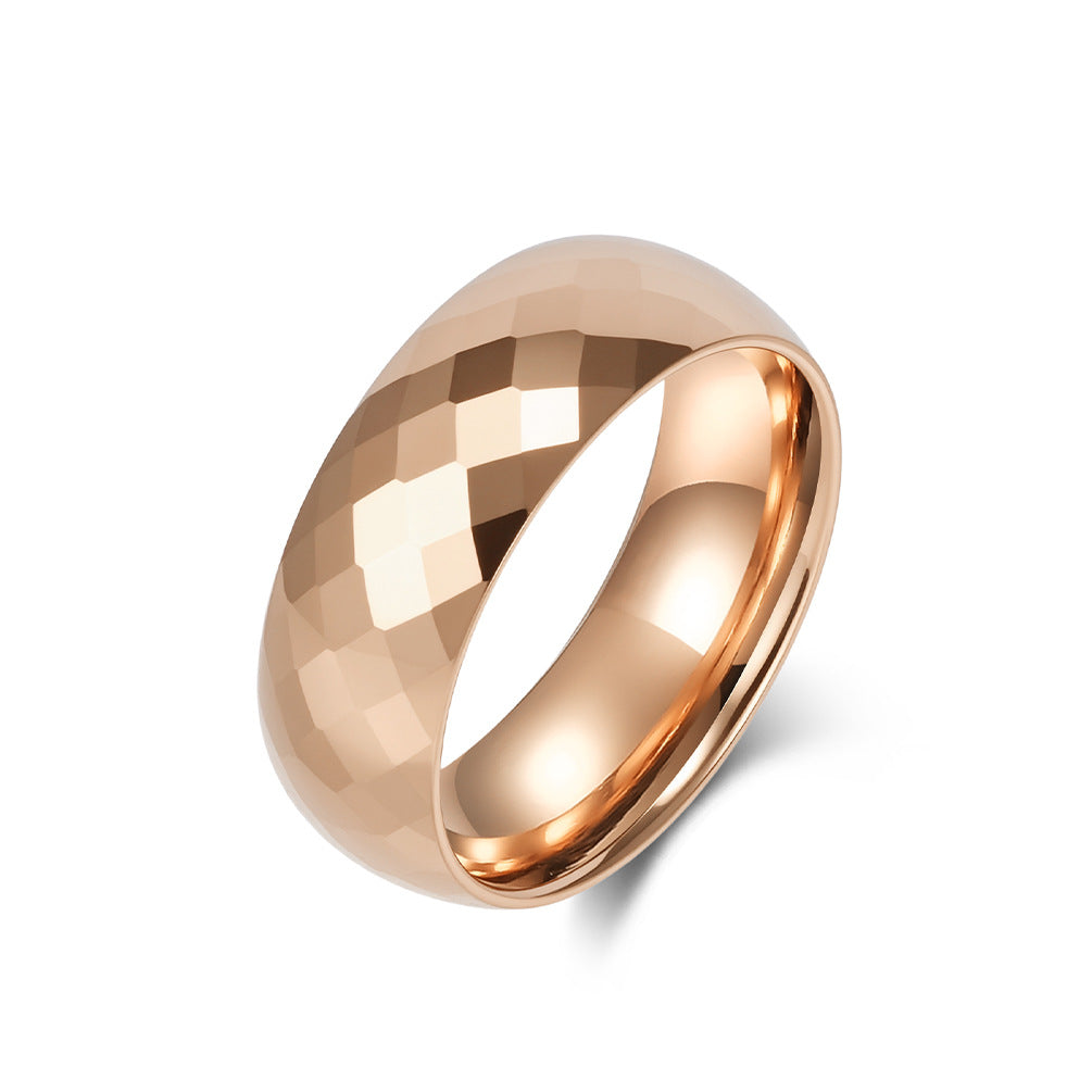 Facettierter Wolframcarbid-Paarring – Modernes Polygon-Design