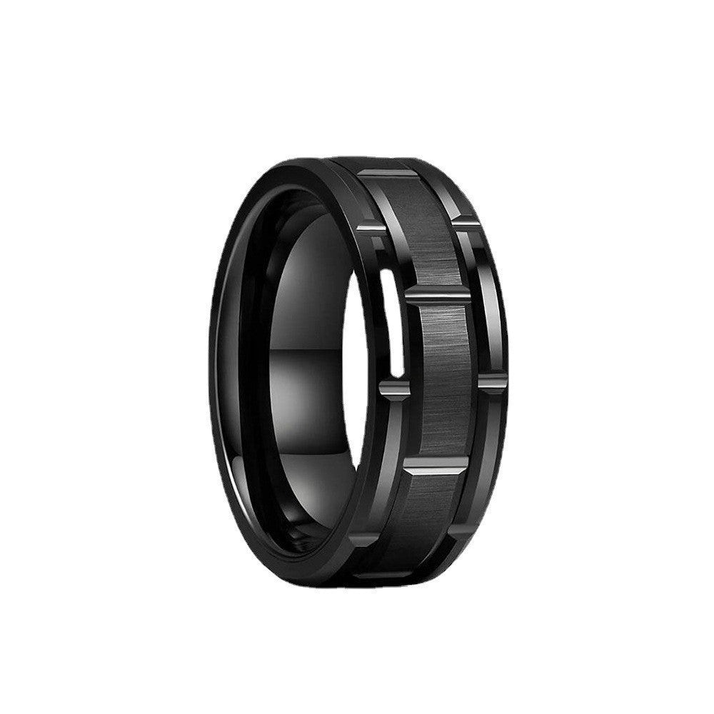 Wolframring mit Radfelgen-Design