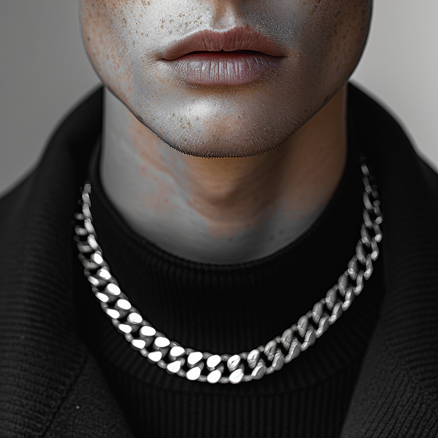 Minimalistische Edelstahl-Kubakette - Schlichte HipHop Halskette für Männer & Frauen - Robustes Cuban Link Chain Design