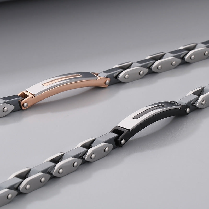 Stainless steel couple bracelets - Modern chain bracelet made of titanium steel for him & her