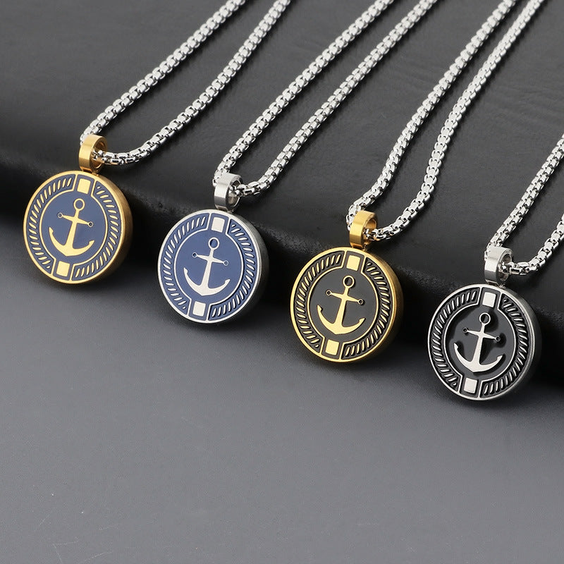 Maritime Couple Necklaces | Anchor & Compass Pendant - 316L Stainless Steel for Him & Her