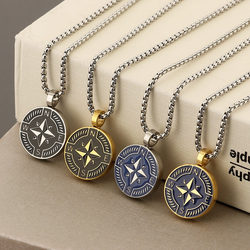 Maritime Couple Necklaces | Anchor & Compass Pendant - 316L Stainless Steel for Him & Her
