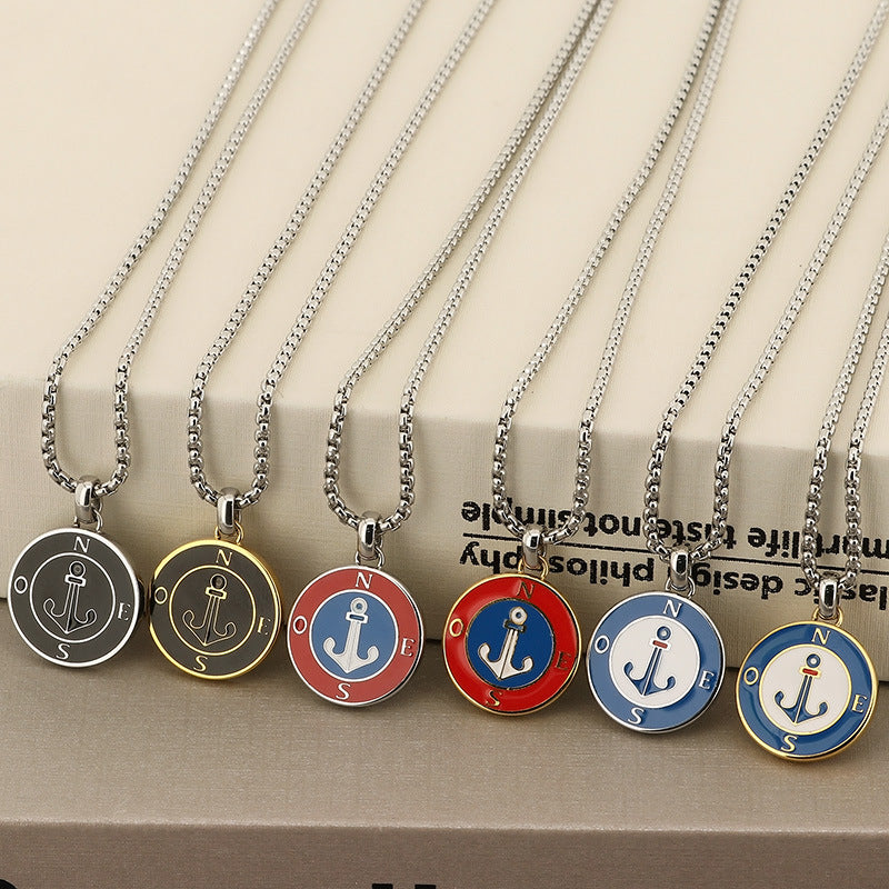 Maritime Couple Necklaces | Anchor & Compass Pendant - 316L Stainless Steel for Him & Her