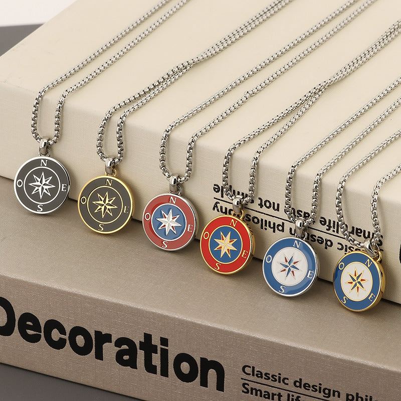 Maritime Couple Necklaces | Anchor & Compass Pendant - 316L Stainless Steel for Him & Her