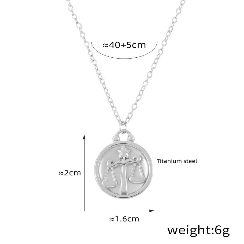 Elegant zodiac medallion with relief – timeless unisex necklace classic