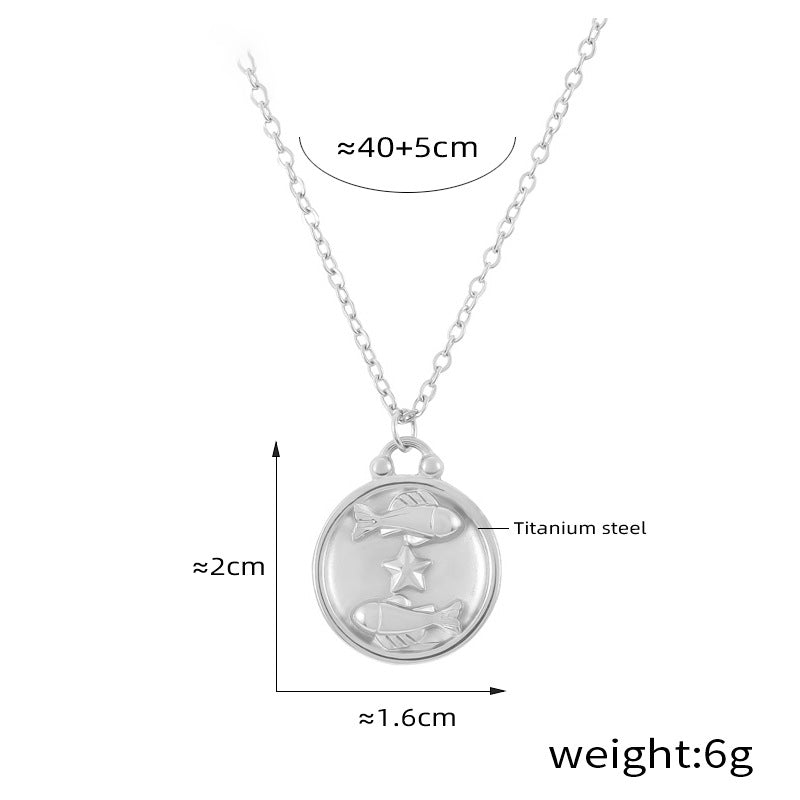 Elegant zodiac medallion with relief – timeless unisex necklace classic