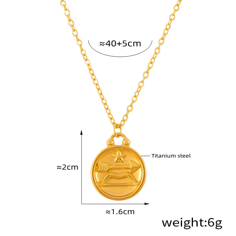 Elegant zodiac medallion with relief – timeless unisex necklace classic