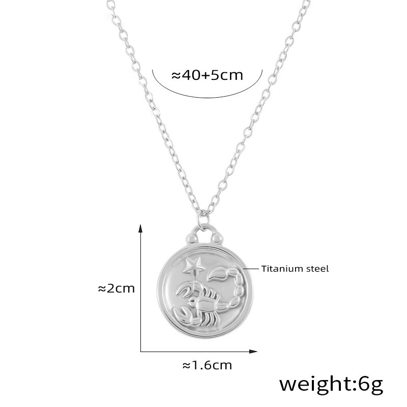 Elegant zodiac medallion with relief – timeless unisex necklace classic