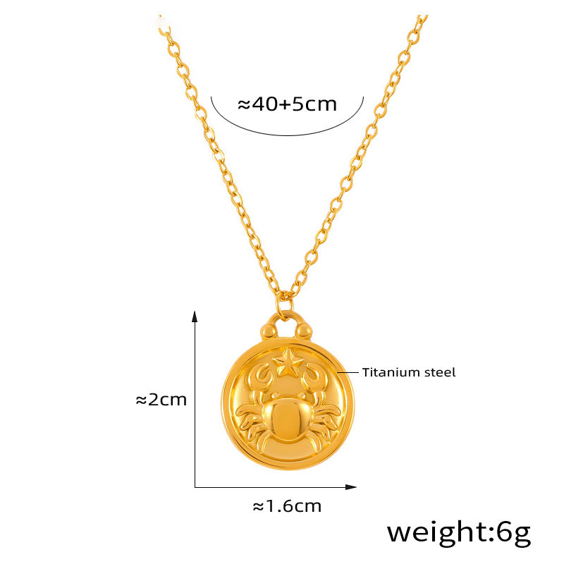 Elegant zodiac medallion with relief – timeless unisex necklace classic