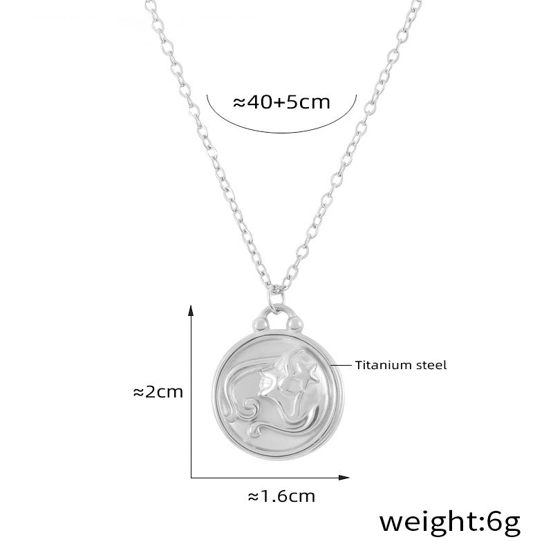 Elegant zodiac medallion with relief – timeless unisex necklace classic