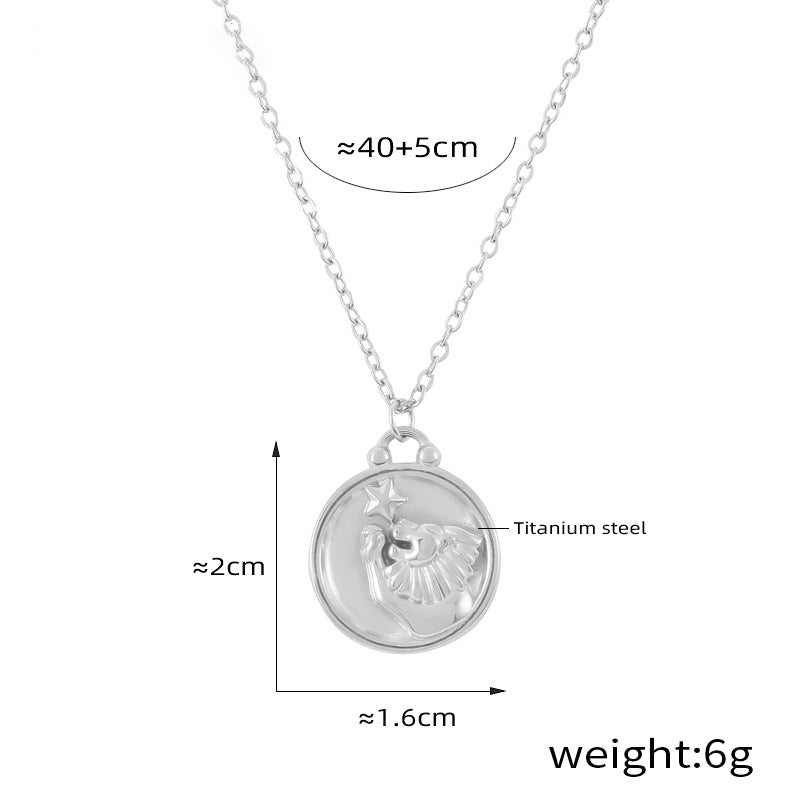 Elegant zodiac medallion with relief – timeless unisex necklace classic