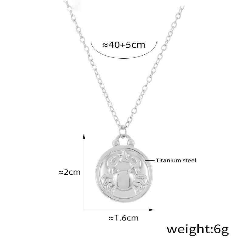 Elegant zodiac medallion with relief – timeless unisex necklace classic