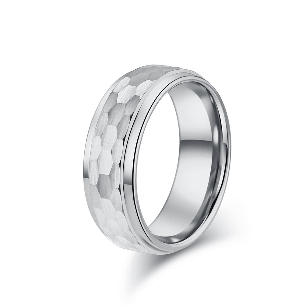 Hammerstruktur Wolframcarbid-Ring – Kratzfest