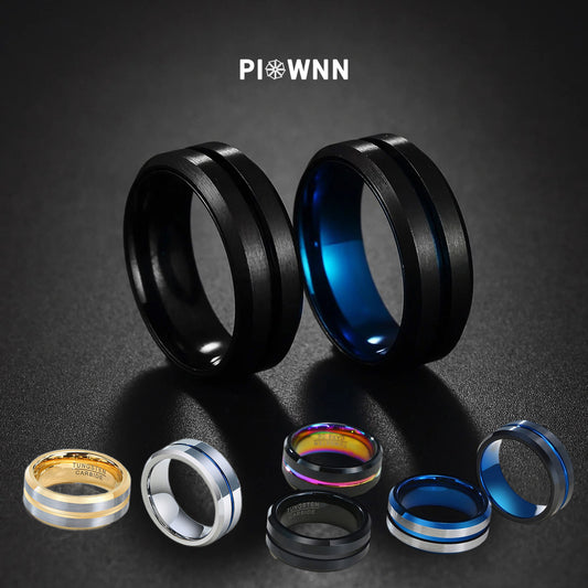 PIOWNN® Wolframkarbid-Herrenring – 8mm