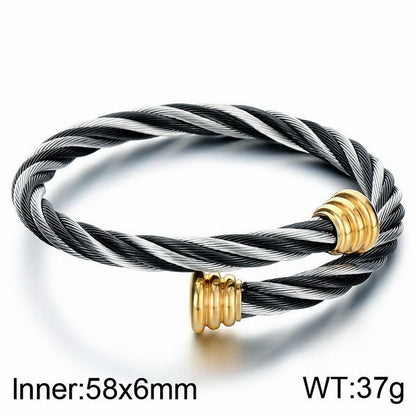 Stainless steel bracelet with cable braid design – Open clasp for a stylish look