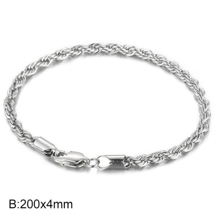 Men's bracelet made of 18k gold-plated stainless steel - braided twisted rope design