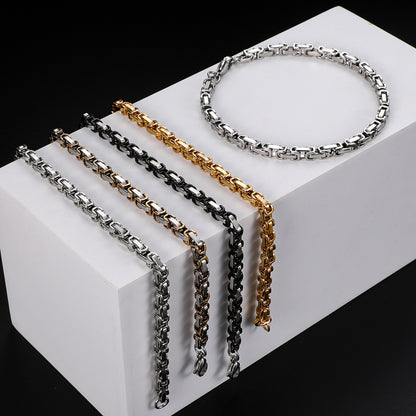 Titan-Optik Bügelkette Armband für Damen & Herren – Mehrere Größen