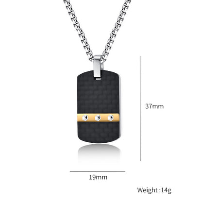 Industrial design dog tag | 316L stainless steel with carbon look &amp; hexagon head