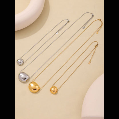 Minimalist round pendant necklace – 18K real gold plating or stainless steel look (optional)