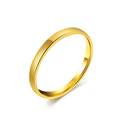 Simple titanium steel ring - High-quality shiny in black &amp; steel colors - 18K gold plating - Unisex design - Fine jewelry for women &amp; men