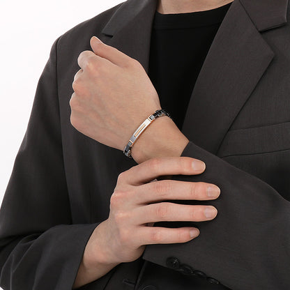 Stainless steel couple bracelets - Modern chain bracelet made of titanium steel for him &amp; her