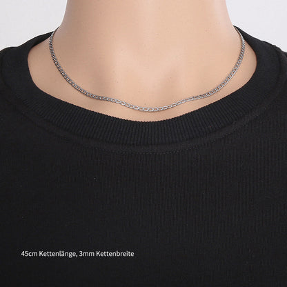 Minimalistische Edelstahl-Kubakette - Schlichte HipHop Halskette für Männer & Frauen - Robustes Cuban Link Chain Design