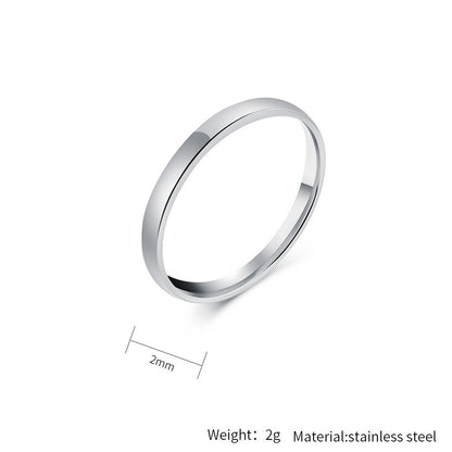 Simple titanium steel ring - High-quality shiny in black &amp; steel colors - 18K gold plating - Unisex design - Fine jewelry for women &amp; men