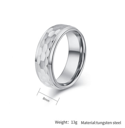 Hammerstruktur Wolframcarbid-Ring – Kratzfest