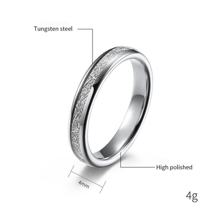 Geschwungener Wolframcarbid-Ring mit Kühlfaser-Einlage – Modernes Paarring-Set