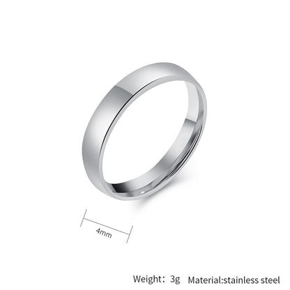 Simple titanium steel ring - High-quality shiny in black &amp; steel colors - 18K gold plating - Unisex design - Fine jewelry for women &amp; men