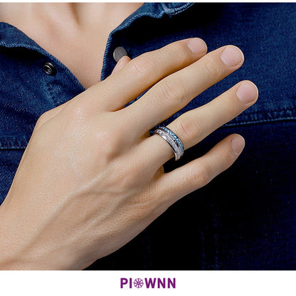 Wolframcarbid-Ring mit Gravur & Kühlfaser-Einlage – Innovatives Schmuckdesign