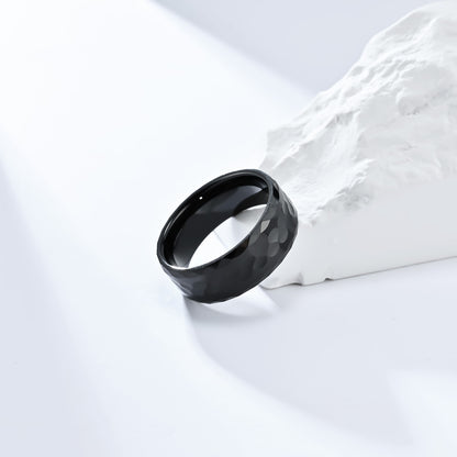 Hammerstruktur Wolframcarbid-Ring – Kratzfest