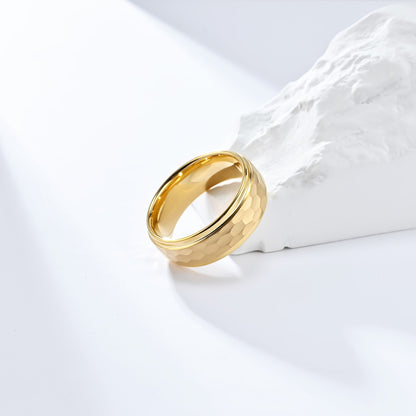 Hammerstruktur Wolframcarbid-Ring – Kratzfest